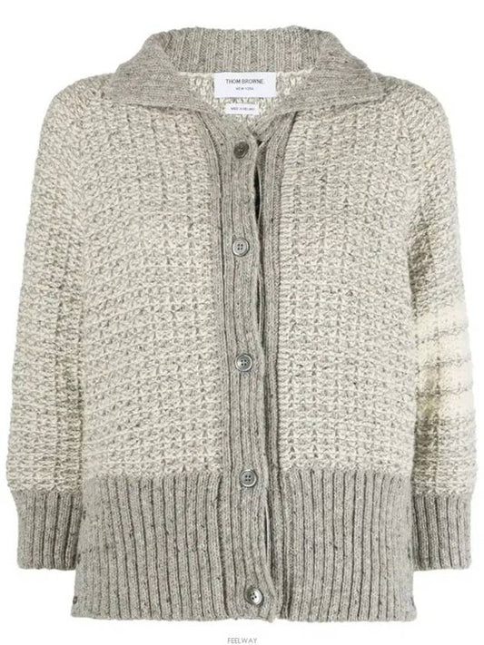 Women s Diagonal Armband Polo Cardigan FKC553A Y1506 055 - THOM BROWNE - BALAAN 1