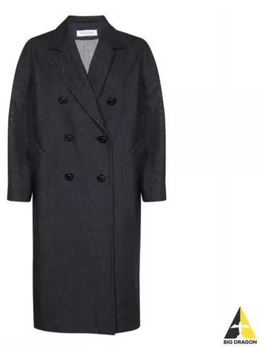 Women's Bacco Denim Effect Double Coat Navy - MAX MARA - BALAAN 2