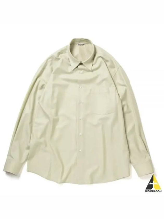 SUPER LIGHT WOOL SHIRT A23AS01OS KHAKI - AURALEE - BALAAN 1