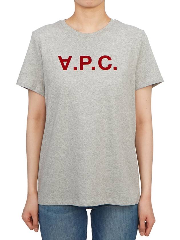 VPC Red Logo Cotton Short Sleeve T-Shirt Grey - A.P.C. - BALAAN 4