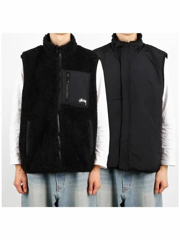 118528 F 0001 BLACK Sherpa Reversible Vest - STUSSY - BALAAN 2