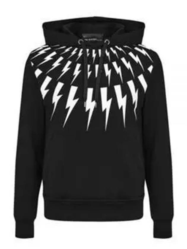 Fairisle Thunderbolt Hoodie Black - NEIL BARRETT - BALAAN 2