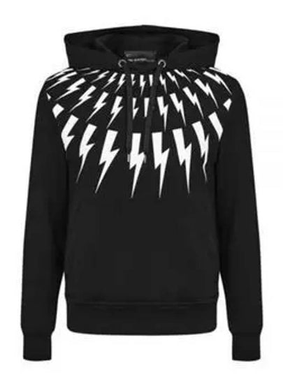 Fairisle Thunderbolt Hoodie Black - NEIL BARRETT - BALAAN 2