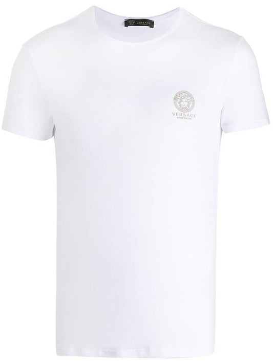 Men's Logo Medusa Cotton Short Sleeve T-Shirt White - VERSACE - BALAAN.