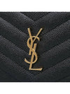 Cassandre Matelasse Grain De Poudre Embossed Leather Half Wallet Black - SAINT LAURENT - BALAAN 7