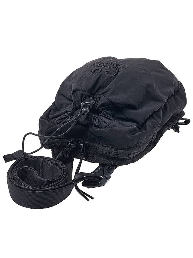 Logo Embroidered Nylon Shoulder Bag Black - CP COMPANY - BALAAN 5