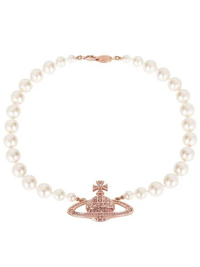 One Row Pearl Bas Relief Necklace Rose Gold - VIVIENNE WESTWOOD - BALAAN 2