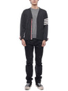 Men's Sustainable Classic Diagonal Wool Cardigan Dark Grey - THOM BROWNE - BALAAN 4