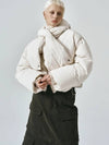 Hooded Muffler Cropped Puffer Padding Off-White - NOIRER FOR WOMEN - BALAAN 1