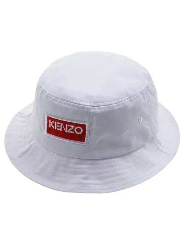 Logo Paris Sun Patch Cotton Bucket Hat White - KENZO - BALAAN 2