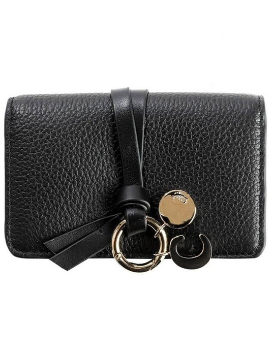 Alphabet Leather Flap Card Wallet Black - CHLOE - BALAAN 2