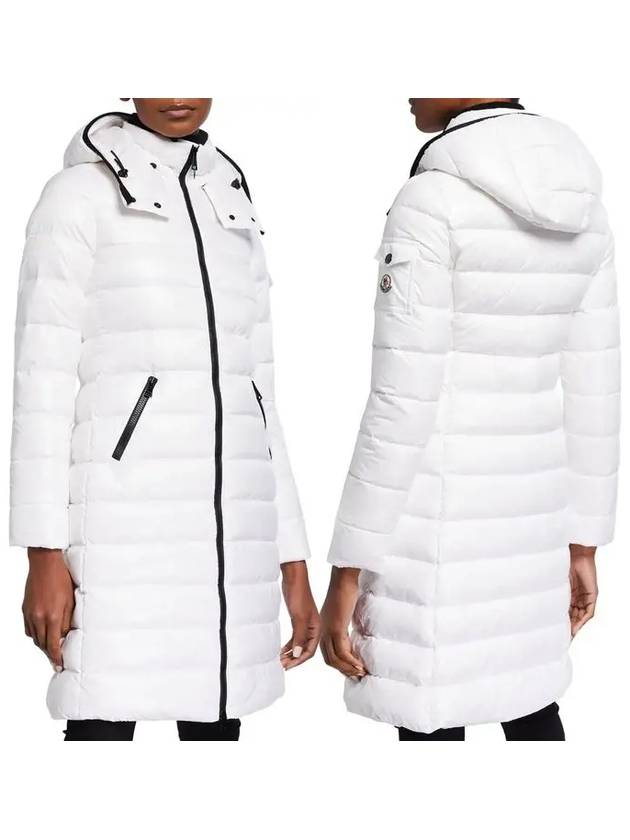 Moka long padding Moka down jacket white 1C51300 - MONCLER - BALAAN 1