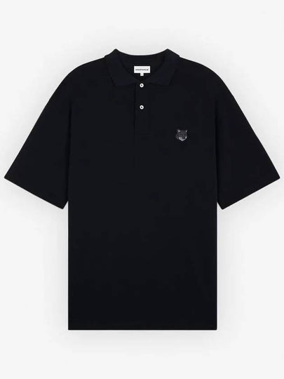 Bold Fox Head Patch Oversized Polo Shirt Black - MAISON KITSUNE - BALAAN 2