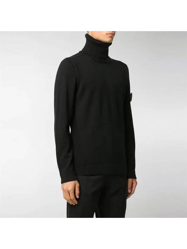 Shadow Project Wool Turtleneck Black - STONE ISLAND - BALAAN 8