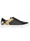 House Check Leather Suede Low Top Sneakers Black - BURBERRY - BALAAN 2