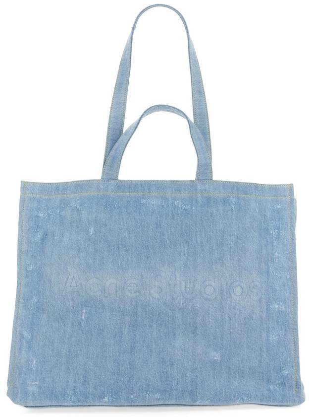 Studios Logo Denim Shoulder Tote Bag Light Blue - ACNE STUDIOS - BALAAN 4