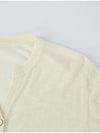 Glitter Notch Neck Knit Cardigan Cream Ivory - CALLAITE - BALAAN 3