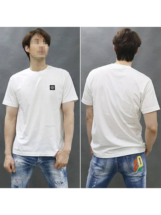 Logo Patch Short Sleeves T-Shirt White - STONE ISLAND - BALAAN 6