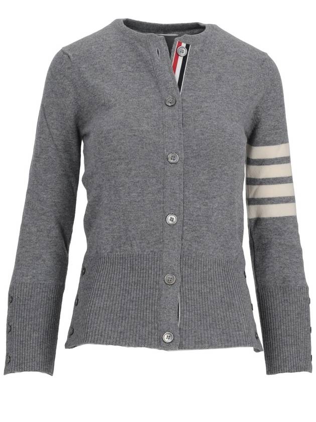 CLASSIC CREWNECK CARDIGAN W/ 4 BAR IN CASHMERE - THOM BROWNE - BALAAN 1