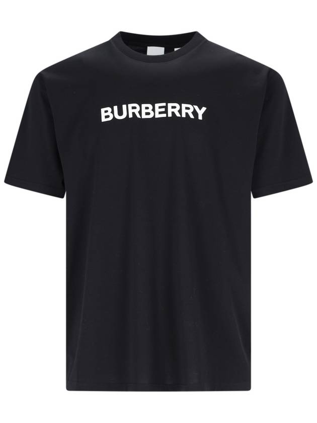 Logo Print Cotton Short Sleeve T-Shirt Black - BURBERRY - BALAAN 2