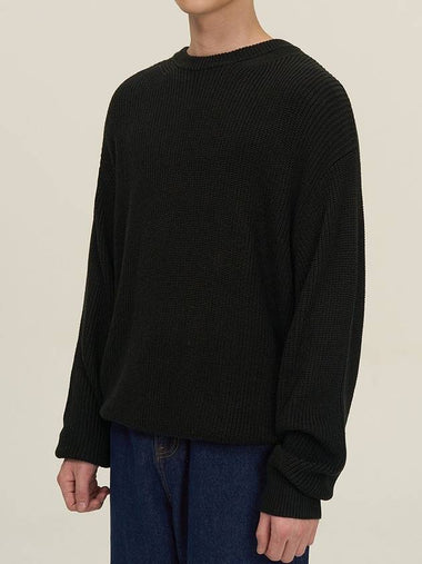 Crew Neck Hachi Knit Top Black - EXCONTAINER - BALAAN 1