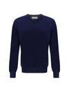 V-Neck Knit Top Blue - BRUNELLO CUCINELLI - BALAAN 1