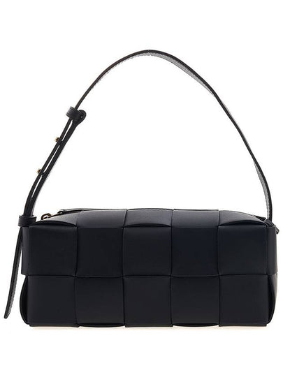 Brick Cassette Intrecciato Small Shoulder Bag Black - BOTTEGA VENETA - BALAAN 2