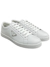 Brushed Leather Low-Top Sneakers White - PRADA - BALAAN 2