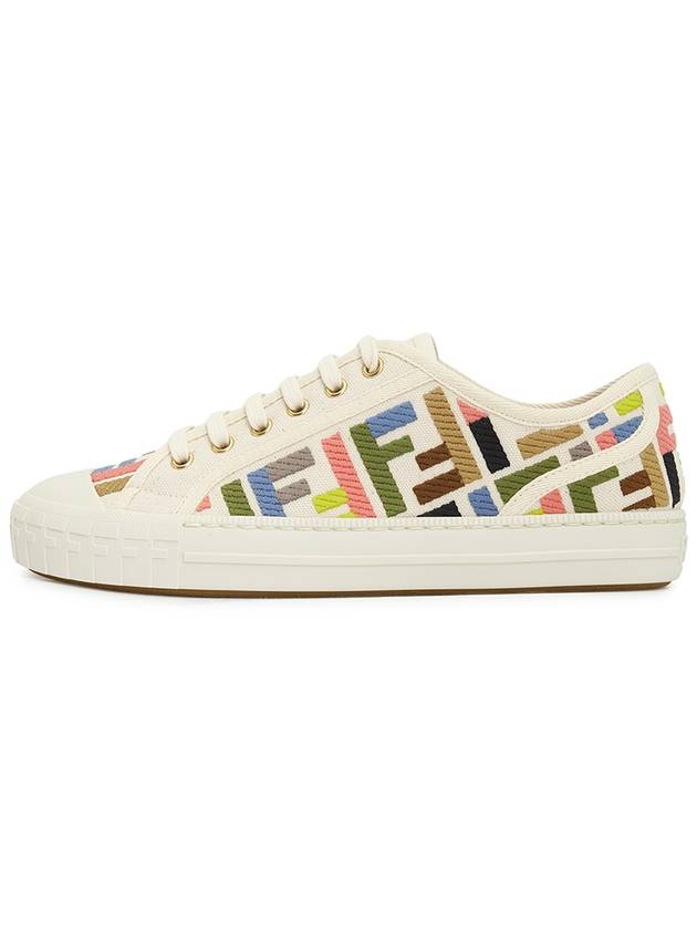 Domino Embroidered FF Logo Low-Top Sneakers - FENDI - BALAAN 4