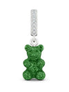 NOSTALGIA BEAR GREEN HAZE PAVE CONNECTOR SILVER WOMEN'S CHARM - CRYSTAL HAZE - BALAAN 1