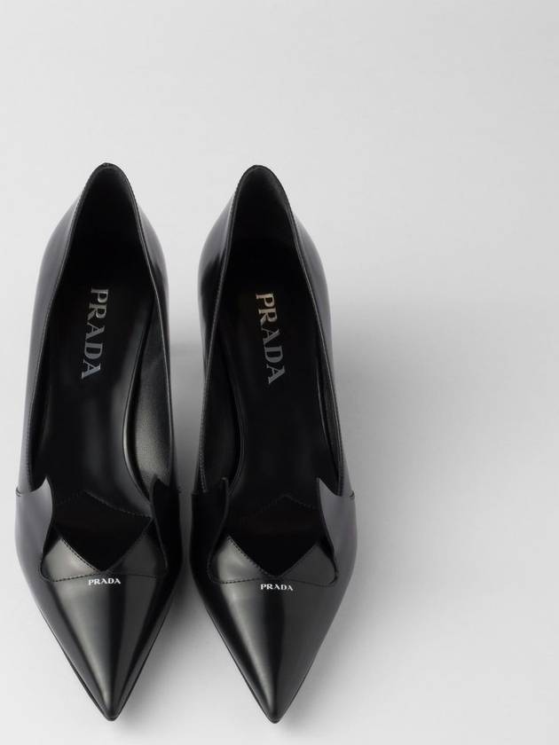 Two-Tone Brushed Leather Pumps Black - PRADA - BALAAN 3