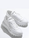 Spazzolato Logo Low Top Sneakers White - PRADA - BALAAN 3