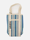 Darwen Striped Small Nylon Tote Bag Blue - ISABEL MARANT - BALAAN 4