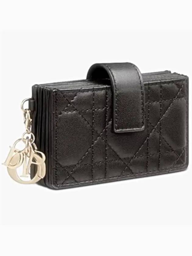 Lady Jasmine Lambskin Card Wallet Black - DIOR - BALAAN 3