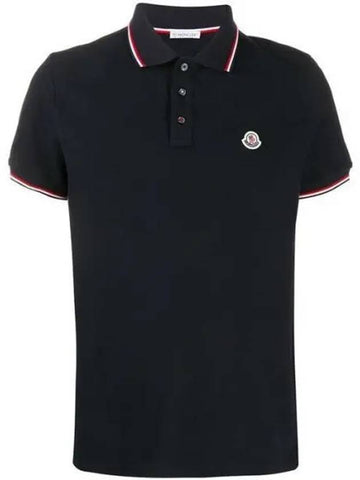 8A70300 84556 Logo Patch Pique Polo Short Sleeve 1140923 - MONCLER - BALAAN 1