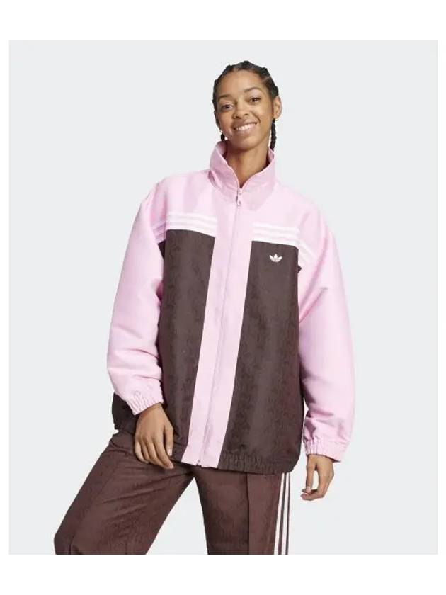 70S Oversized Track Jacket Brown Pink - ADIDAS - BALAAN 1