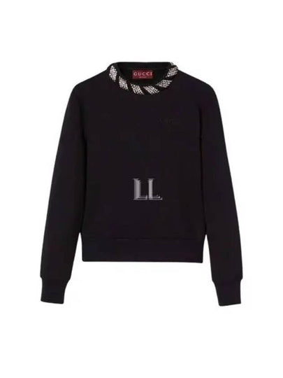 Crew Neck Cotton Sweater Black - GUCCI - BALAAN 2