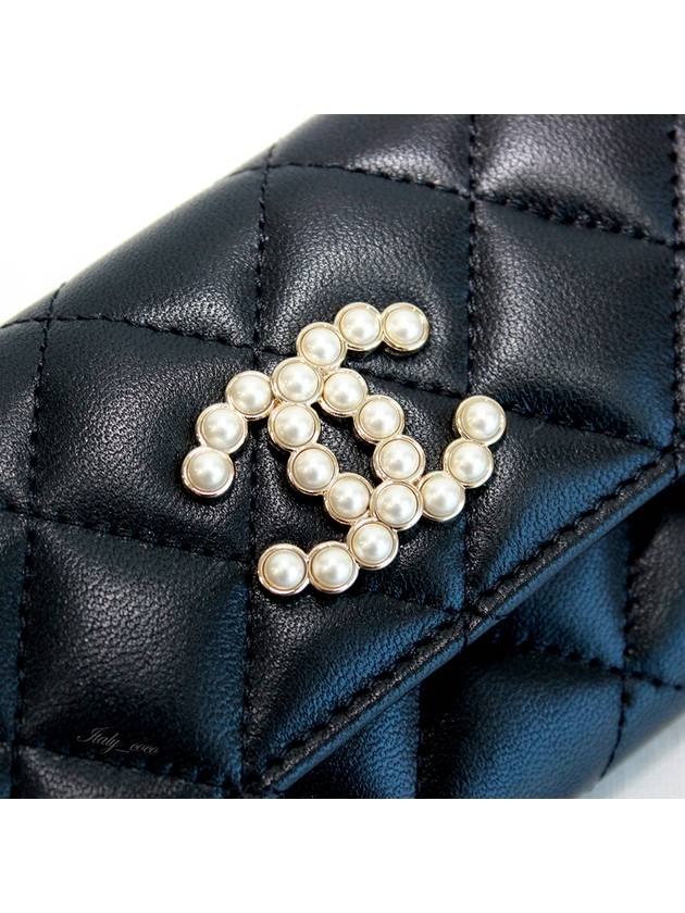 24SS Pre-Collection Pearl CC Classic Snap Card Wallet Lamb Skin AP3813 B15723 94305 - CHANEL - BALAAN 8