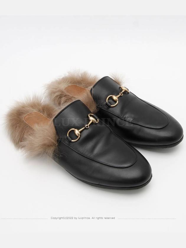 Horsebit fur trimming mule black 1220hva - GUCCI - BALAAN 5