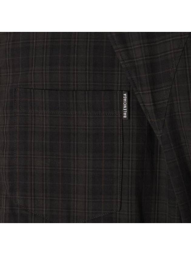 Checked Pattern Long Sleeve Shirt Grey - BALENCIAGA - BALAAN 4