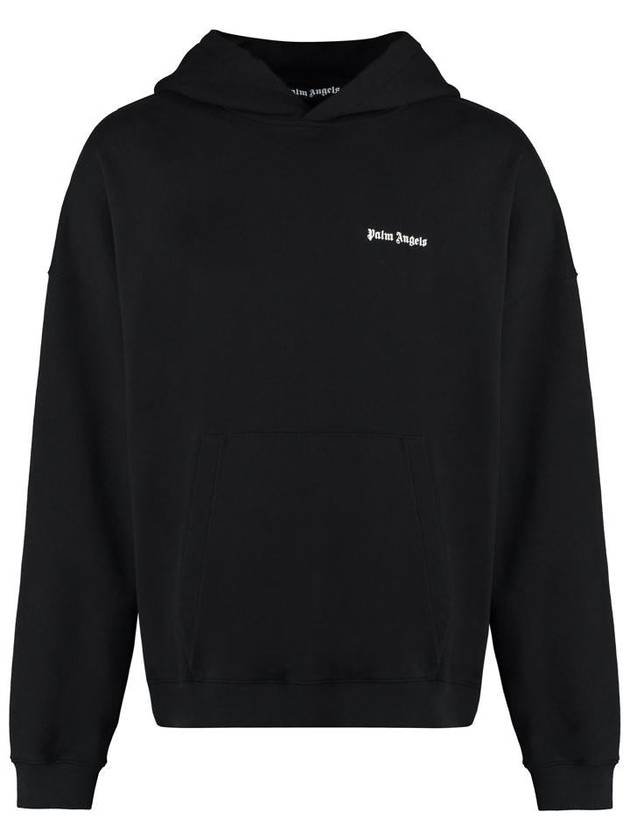 Embroidered Logo Hoodie Black - PALM ANGELS - BALAAN 2