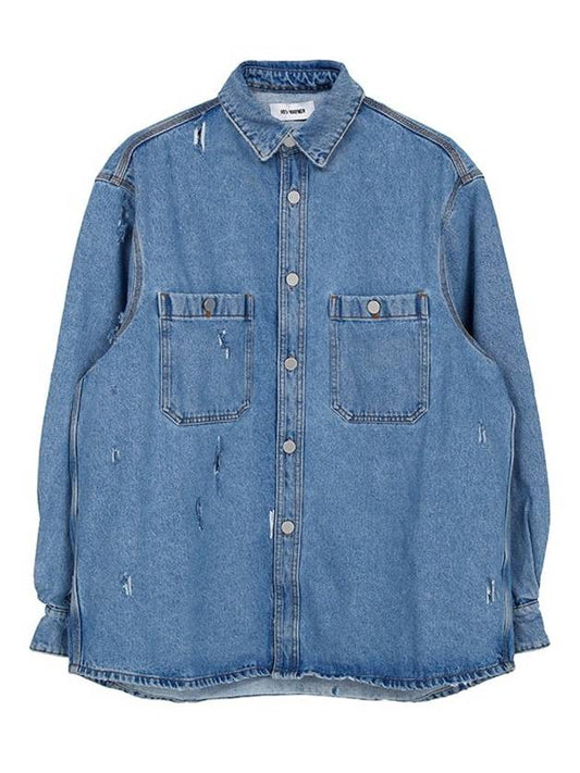 Blue Denim Shirt HM00D15 STWBLU - HED MAYNER - BALAAN 1