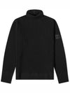 Men's Shadow Project Waffen Patch Turtleneck Black - STONE ISLAND - BALAAN.