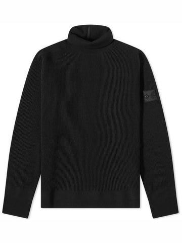 Men's Shadow Project Wappen Knit Turtleneck Black - STONE ISLAND - BALAAN 1