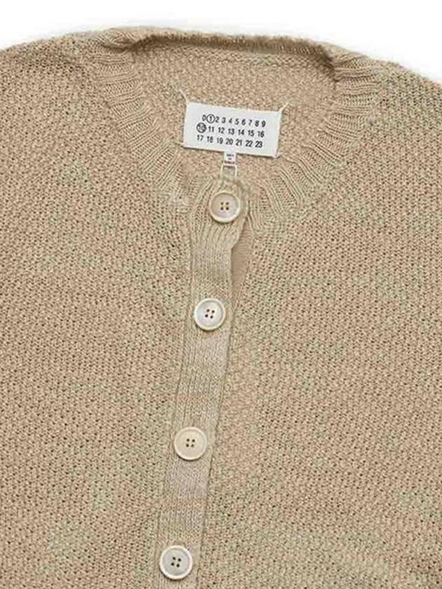 Hemp Basket Weave Knit Cardigan Beige - MAISON MARGIELA - BALAAN 4