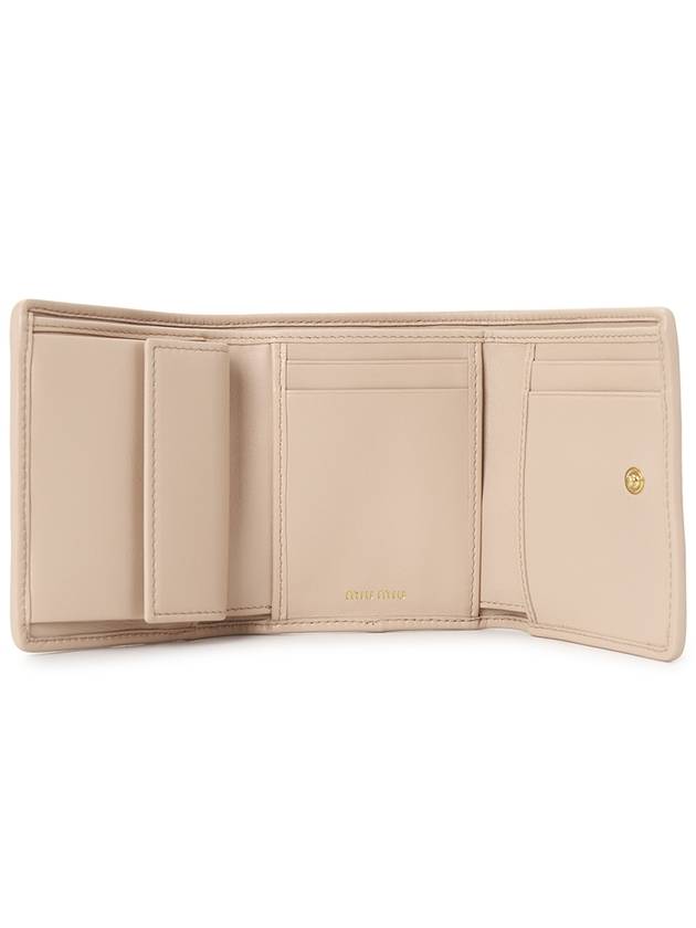 Matelasse Logo Nappa Leather Half Wallet Powder Pink - MIU MIU - BALAAN 5