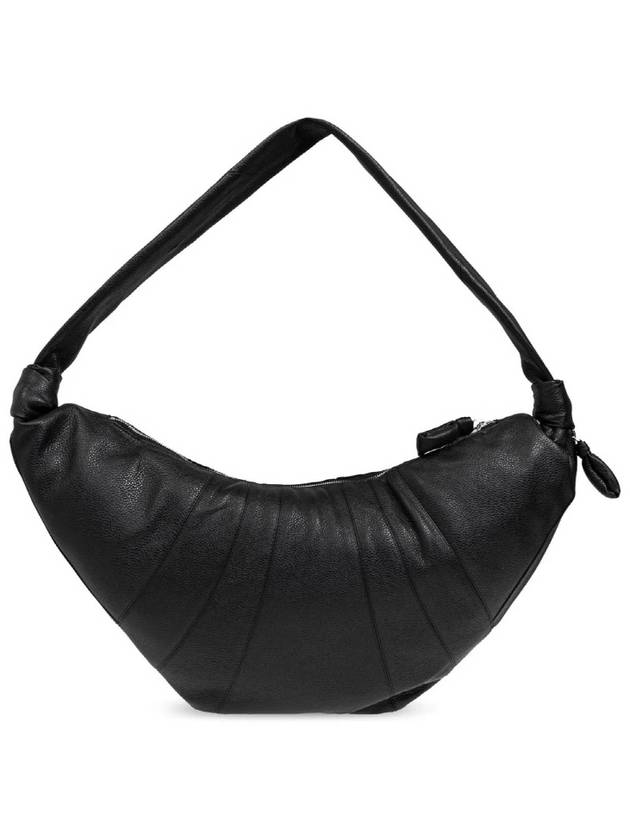 Medium Croissant Soft Grained Leather Crossbody Bag Black - LEMAIRE - BALAAN 3