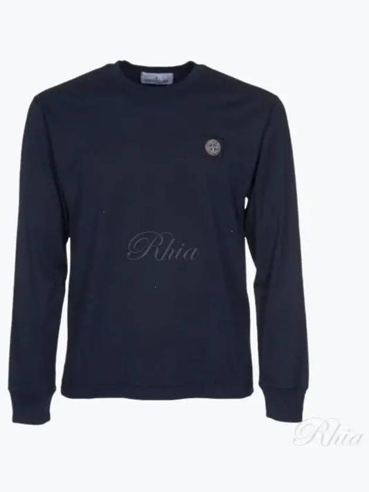 Chest Patch Long Sleeve T-Shirt Blue - STONE ISLAND - BALAAN 2