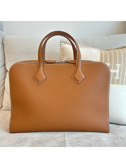 Victoria light briefcase gold B engraving - HERMES - BALAAN 1