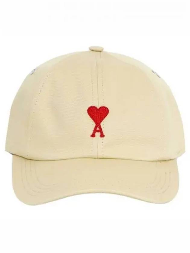 Heart logo patch ball cap vanilla hat 270512 - AMI - BALAAN 1